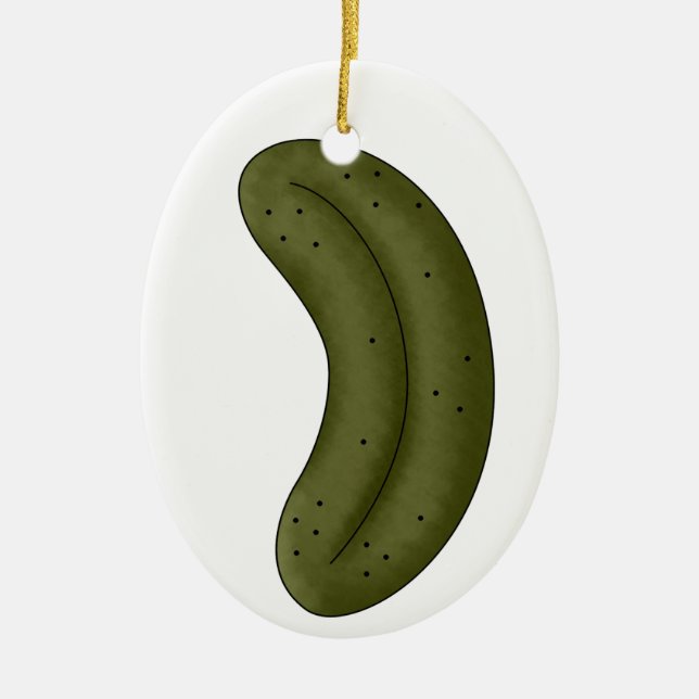 SALE Christmas Pickle Legend Ceramic Tree Decoration (Front)