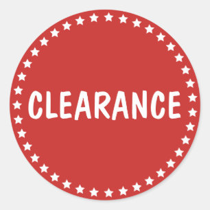 Sale Clearance Retail White Stars Classic Round Sticker