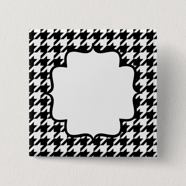 SALE - CUSTOM NAME TAG HOUNDSTOOTH PINS (Front)