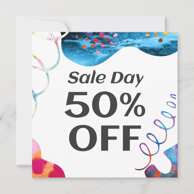 Sale Day 50% Off - Flat Sale - Special Offer Invitation (Front)