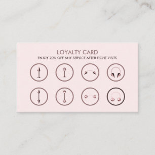 Sale Discount Loyalty Pink Body Piercing Business Card