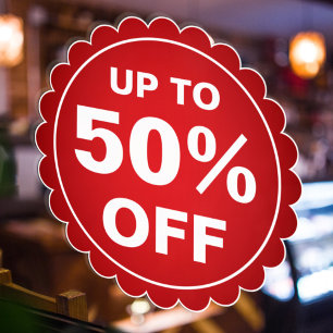 Sale Discount Percentage Promotional Red Offer