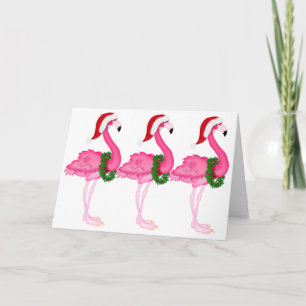 SALE - Flamingo Christmas Card - SRF