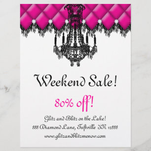 SALE Flyer Fashion Jewellery Pink Chandelier Tufte