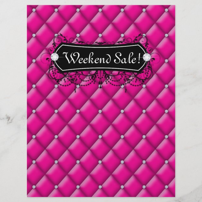 SALE Flyer Fashion Jewellery Pink Diamond Tufted (Front)