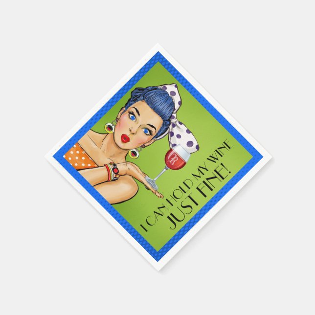 SALE! Humour Retro Wine (Party) Cocktail Napkins (Corner)