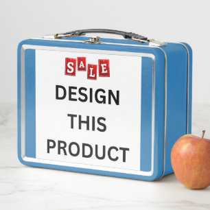 SALE! Metal Lunchbox - Light Blue - Custom