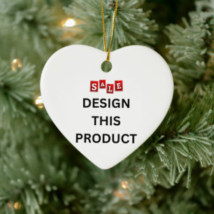 SALE! Ornament - Ceramic Heart - Custom