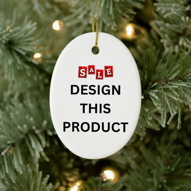 SALE! Ornament - Ceramic Oval - Custom (Tree)