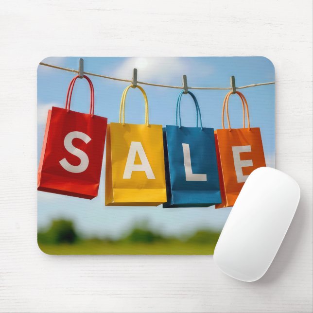 Sale Paper Shopping Bags On Line Mouse Mat (With Mouse)