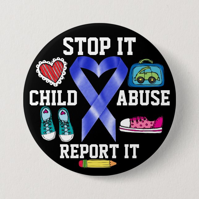 SALE! Prevent Child Abuse 7.5 Cm Round Badge (Front)