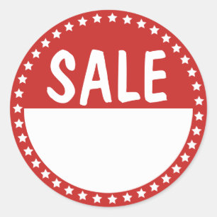 Sale Retail White Stars Writable Classic Round Sticker