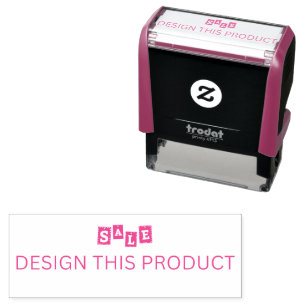 SALE! Rubber Stamp Fuchsia Self Inking Fuchsia ink