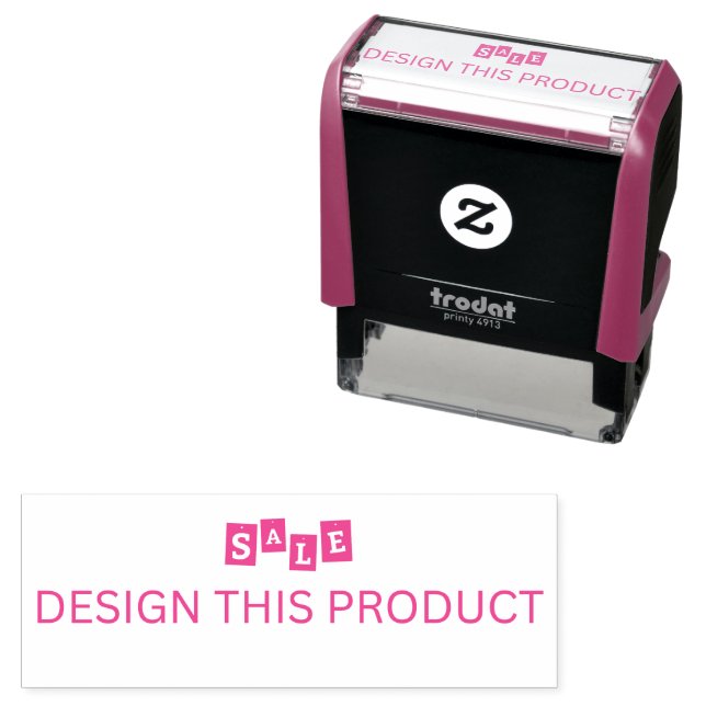 SALE! Rubber Stamp Fuchsia Self Inking Fuchsia ink (In Situ)