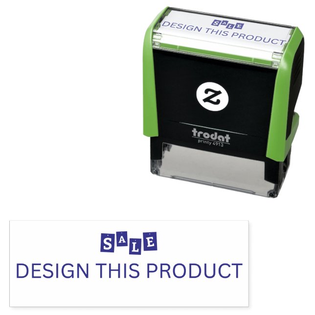 SALE! Rubber Stamp Green Self Inking - Violet ink (In Situ)