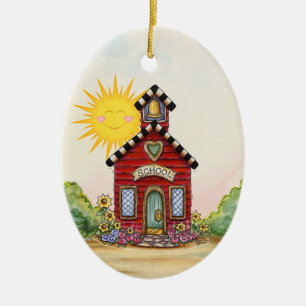 SALE! School House - SRF Ceramic Tree Decoration