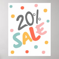 Sale Sign 20% Off, Boutique Sale Sign, Retail