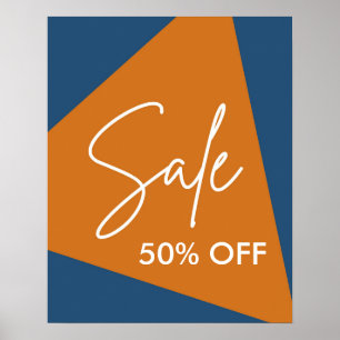 Sale Sign, Editable Boutique Sale Sign, Blue Poster