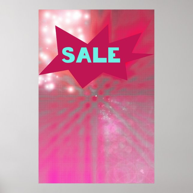 Sale Sign Funky Starburst Retro Zine Style (Front)