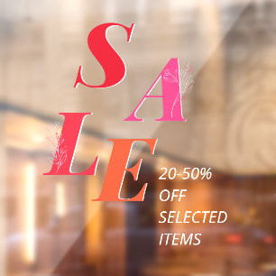 SALE Store Discount Percentage Off Promo Window Cling