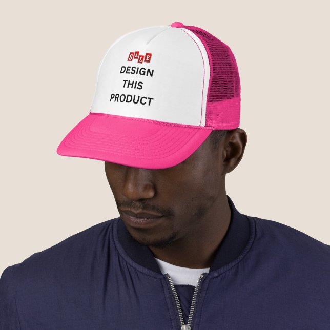SALE! Trucker Hat - Pink - Customise (In Situ)