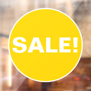 Sale Window Sign for Business - Yellow Circle