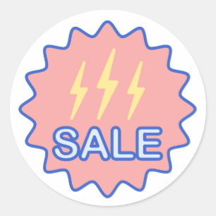 Sale with an Electric Power Sign Classic Round Sticker