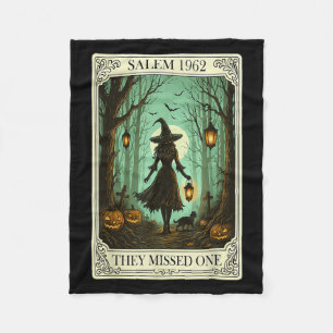 Salem 1692 Halloween Witch They Missed One Tarot C Fleece Blanket