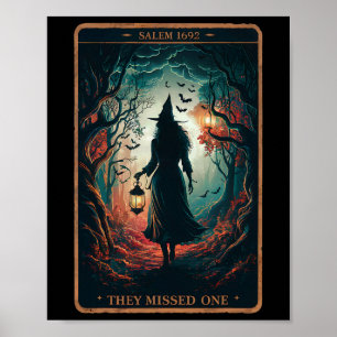 Salem 1692 Halloween Witch They Missed One Tarot C Poster