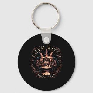 Salem 1692 Social Club Witch Halloween Witchy Wome Key Ring