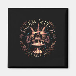 Salem 1692 Social Club Witch Halloween Witchy Wome Magnet