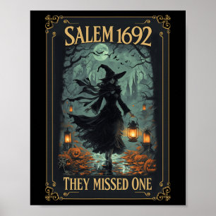 Salem 1692 They Missed One Halloween Witch Tarot C Poster