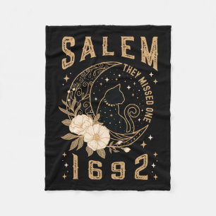 Salem 1692 They Missed One Witch Trial Black Cat M Fleece Blanket