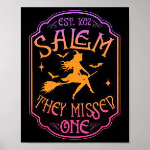 Salem 1962 You Missed One Halloween Feminist Witch Poster