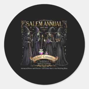 Salem Annual 1692 Witches Convention Halloween Vin Classic Round Sticker