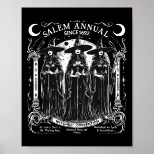 Salem Annual 1692 Witches Convention Vintage Girls Poster
