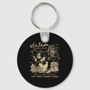 Salem Book Club Funny Bookish Halloween Spooky Rea Key Ring