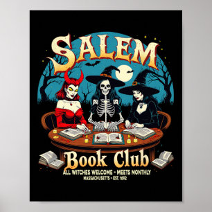 Salem Book Club Witches Gothic Halloween Read Poster