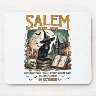 Salem Book Fair Funny Bookish Halloween Spooky Rea Mouse Mat