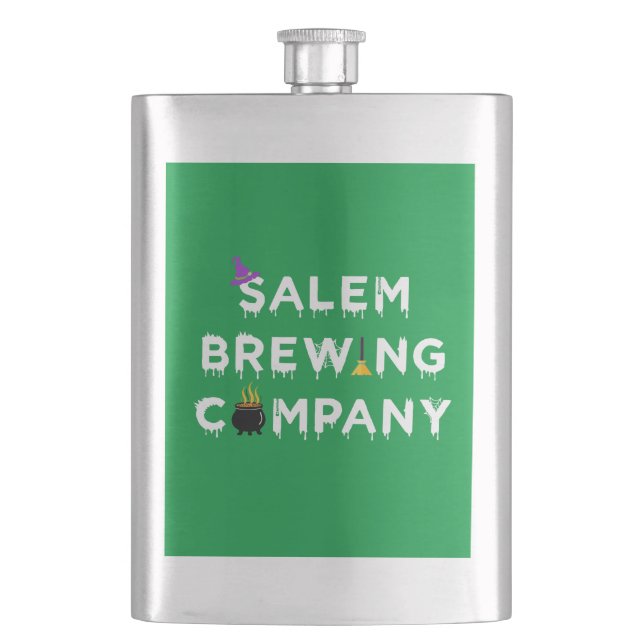 Salem Brewing Company White  Hip Flask (Front)