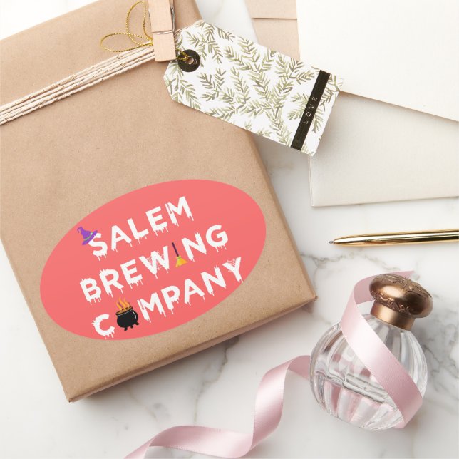 Salem Brewing Company White  Oval Sticker (Gifting)