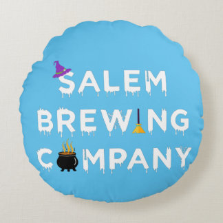 Salem Brewing Company White Round Cushion