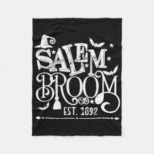 Salem Broom Co Est 1692 Fun Halloween Witch Saying Fleece Blanket