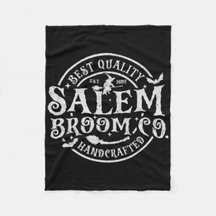 Salem Broom Company Est 1692 Halloween Fun Witch Fleece Blanket