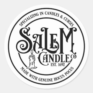 Salem Candle Company - White Classic Round Sticker