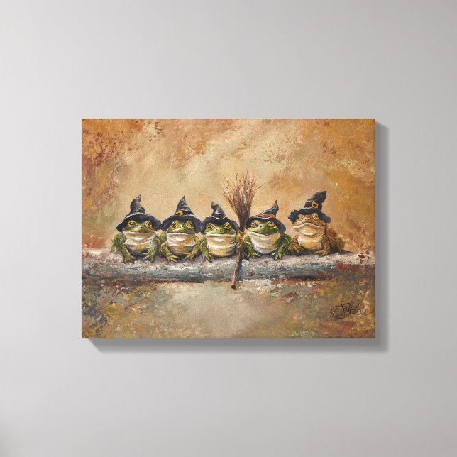 Salem Frogs Hand painted Canvas Print (Front)