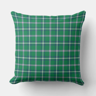 Salem Green and White Plaid Cushion