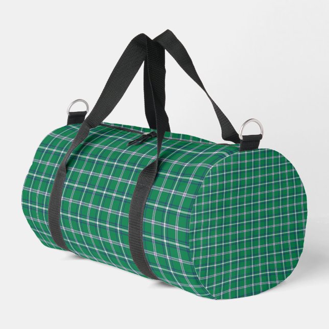 Salem Green and White Plaid Duffle Bag (Left Corner)