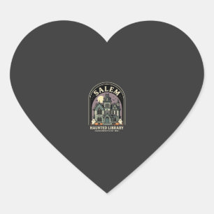Salem Haunted Library Halloween Design_1 Heart Sticker
