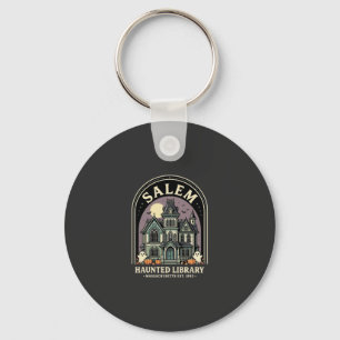 Salem Haunted Library Halloween Design_1 Key Ring